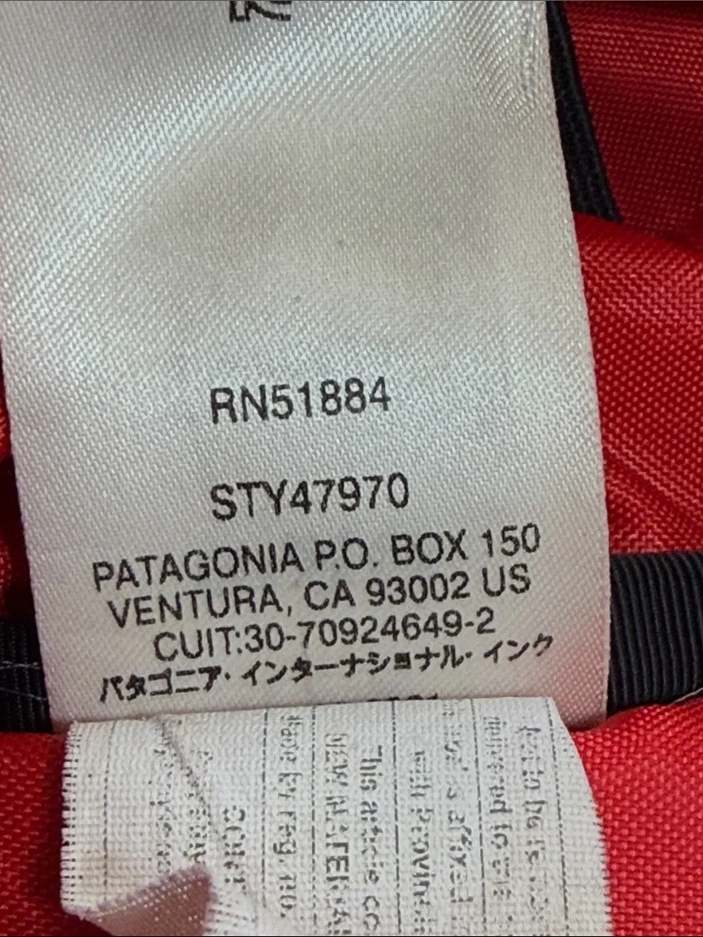 Patagonia Black Red Backpack Logo  Daypack Hiking Large Beat Up 47970FA17